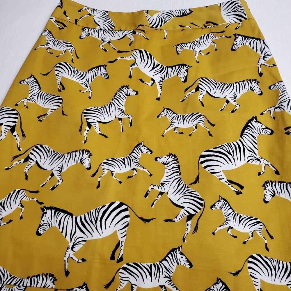 Ann Taylor Factory Rust Yellow Zebra Animal Print Skirt & Tank Set Size XS & 4 - Picture 9 of 14